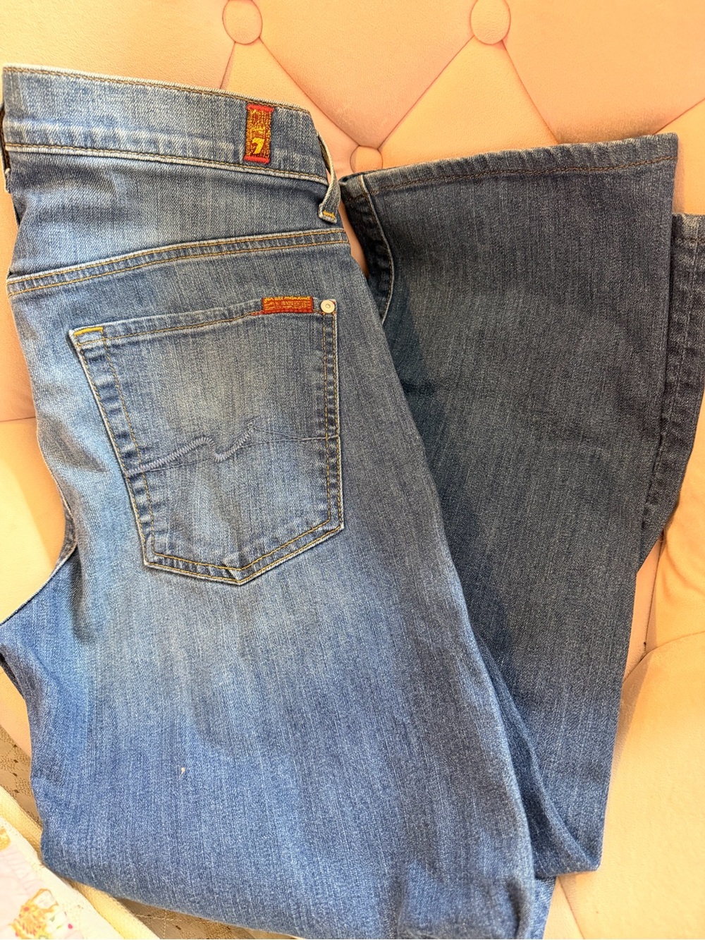 7 For All Mankind Men's Blue Straight Leg Denim Jeans - Size 31